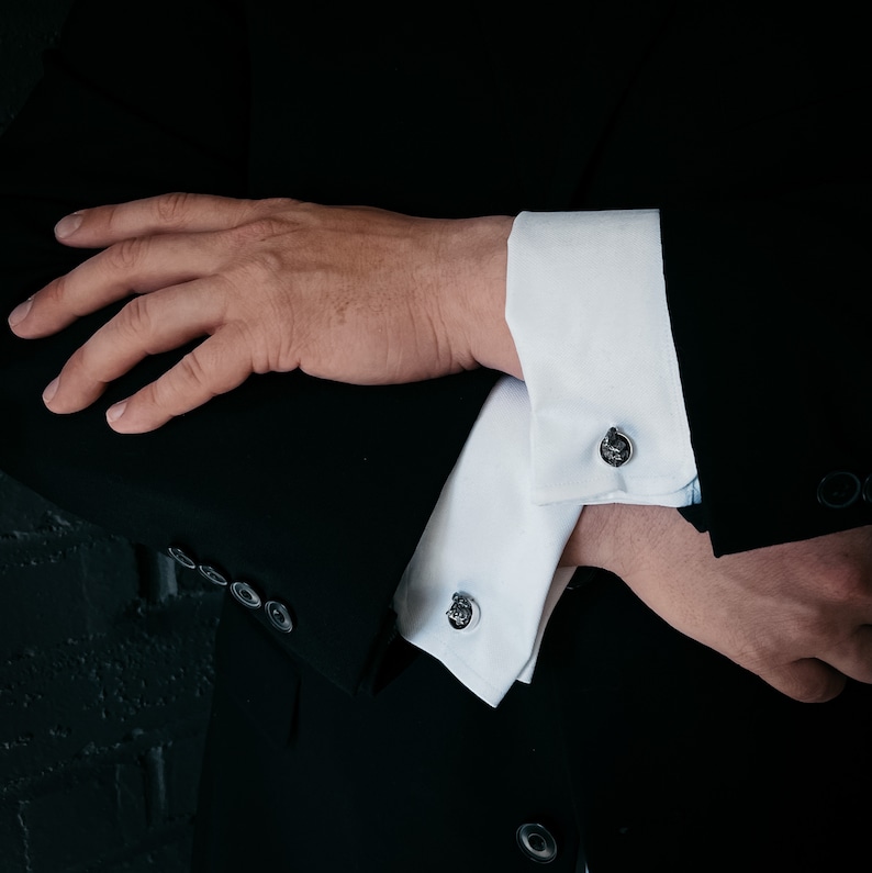 Cufflinks with Authentic Meteorite Campo del Cielo Raw image 1