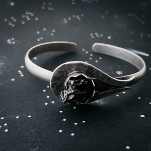 Comet Meteorite Cuff Bracelet - Authentic Campo del Cielo Raw Meteorite - Shooting Star Unisex Bracelet - Space Celestial Jewelry