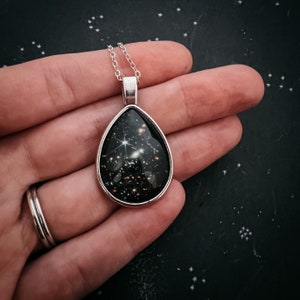 JWST Deep Field Outer Space Drops in Cosmic Ocean Teardrop Pendant Necklace James Webb Space Telescope Image Jewelry Silver or Bronze image 5