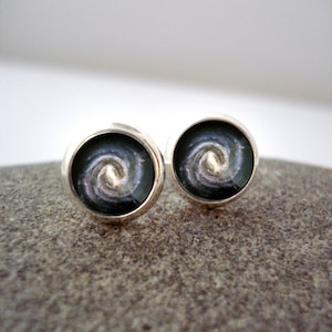 Milky Way Galaxy Earrings - Tiny Silver Petite Solar System Planet Studs- Science Jewelry, Astronomy, Universe, Outer Space