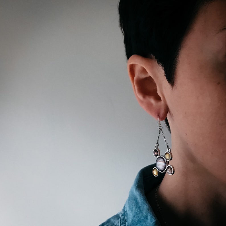 Jupiter and Galilean Moons Dangle Earrings - Yugen Tribe