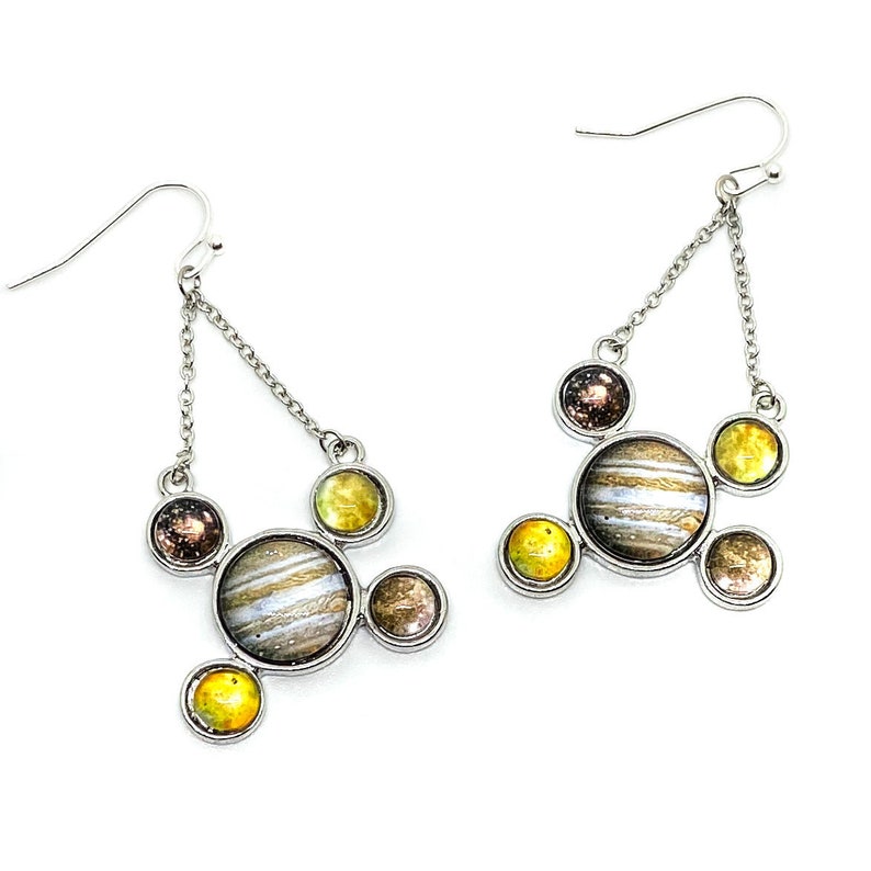 Jupiter and Galilean Moons Dangle Earrings