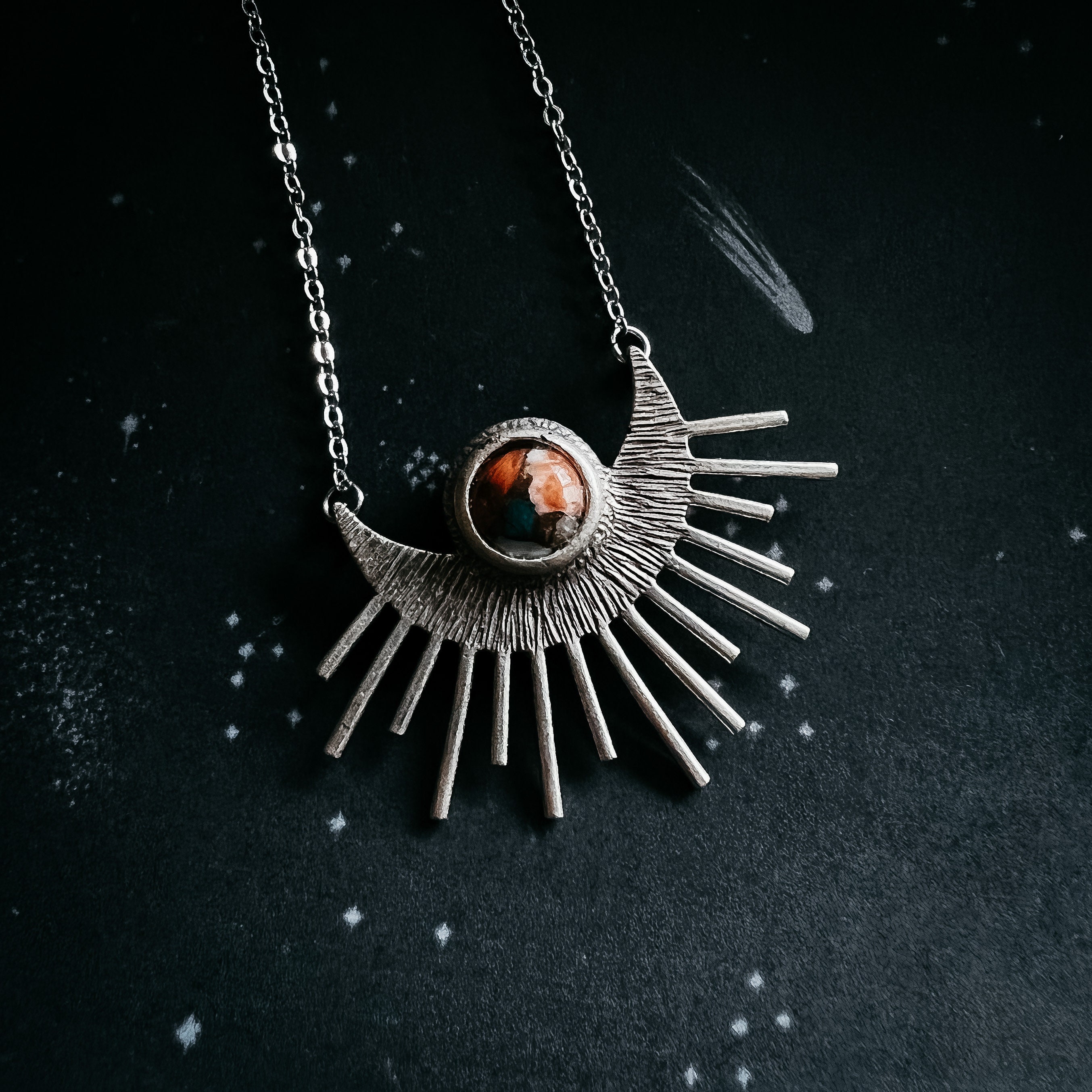 Sun Goddess Necklace Sunburst Pendant 