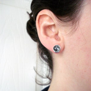 CLEARANCE Surprise Galaxy Space Post Earrings - Silver Tone Petite Solar System Planet Moon Stud Earrings - Space Jewelry Astronomy