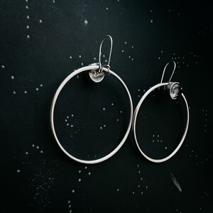 Large Hoop Earrings with Meteorite