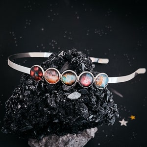 Nebula Rainbow Headband Unique Colorful Hair Accessory Silver or Gold Hairband with Nebula LGBTQIA Pride Month, Charitable Donations image 7