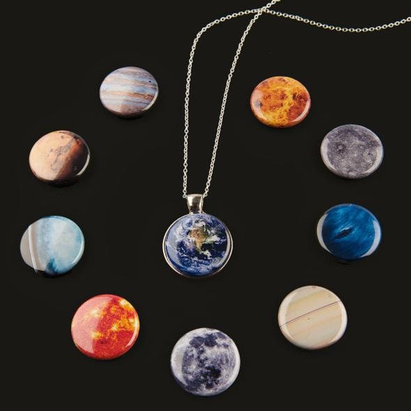 Interchangeable Galaxy Solar System Space Planet Necklace - Magnetic ...