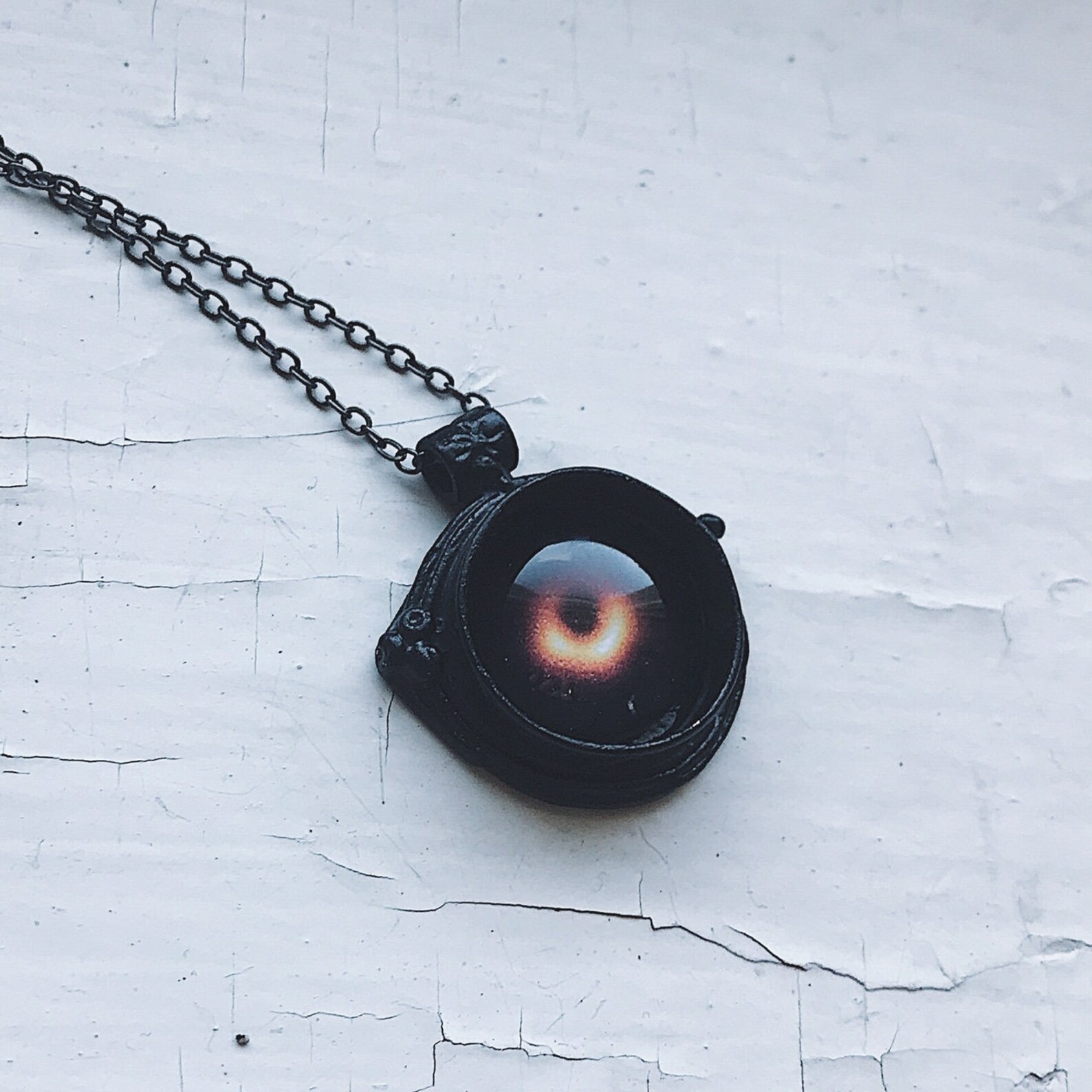 Black Hole Pendant Necklace M87 Galaxy Black Hole Jewelry Etsy