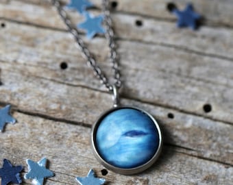Neptune Planet Pendant - Galaxy Space Necklace - Gunmetal or Bronze - Petite Solar System - Cosmic Jewelry,  Pisces Ruling Planet
