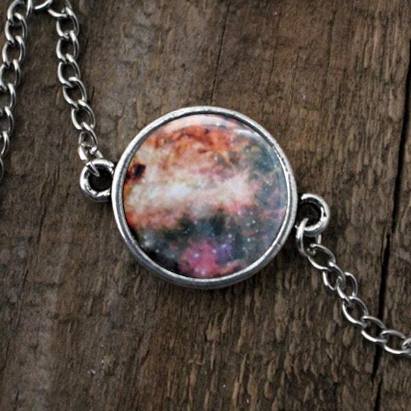 Omega Nebula Galaxy Space Bracelet -  Universe Jewelry - Petite Cosmic Bracelet - Outer Space Jewelry - Colorful Cosmos