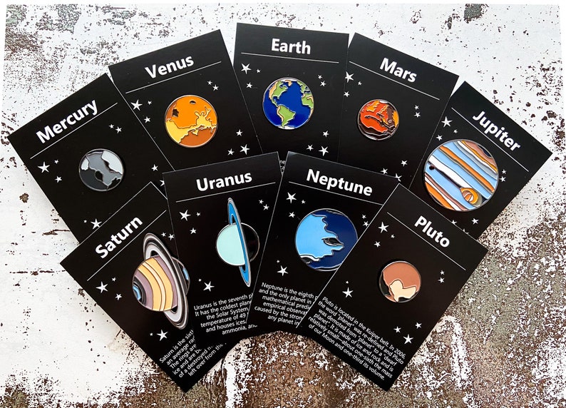 Neptune Enamel Pin - Solar System Gift, Planetary Unisex Gift, Stocking Stuffer, Bag Accessory, Clothing Accessory, Space Accessory