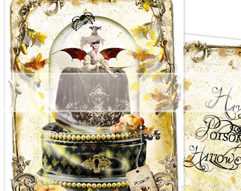 Marie Antoinette Halloween le Poison Witch Card Set 6 with Die Cut Seals