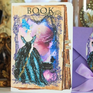 Marie Antoinette Halloween Maleficent-kaart met paarse metallic enveloppen en zegels Set van zes