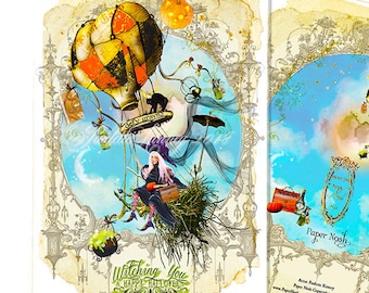 Halloween Marie Antoinette Defy Gravity Witchery Cards Set of 6 with Envelope Seals