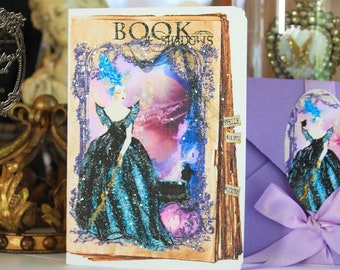 Marie Antoinette Halloween Maleficent Card with Purple Metallic Envelopes and Seals Set of Six