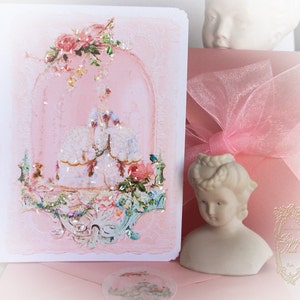 Marie's Spring Confiserie 5 x 7" Cartões dobráveis de convite para chá de panela, Páscoa, casamento