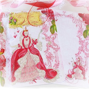 Conjunto de 6 Rainha de Copas dos Namorados com selos de envelope em formato de coração