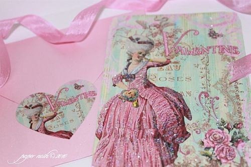 Marie Antoinette de Paris Valentine, Anniversary, Love, Thank You, Shower Cards with Heart Shaped Seals SET OF SIX