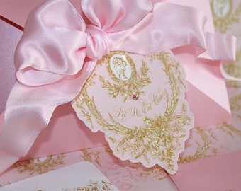 Geschenkanhänger, Gastgeschenke, Marie Antoinette Silhouette Pink Die Cut Geschenkanhänger ( Set of 8 )