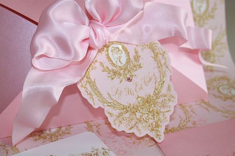 Tags, Favors, Gift Tags, Marie Antoinette Silhouette Pink Die Cut Gift Tags Set of 8 image 1