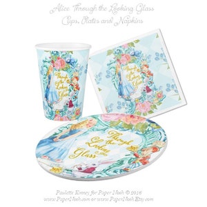 Alice Through the Looking Glass Invitations Set of 6 with Shimmer Envelopes image 5