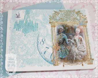 Marie Antoinette Danse de Versailles Set mit sechs barocken Grußkarten und Siegeln