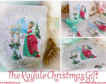 The Royale Weihnachtsgeschenk Set bestehend aus 6 Klappkarten und schimmernden Umschlägen