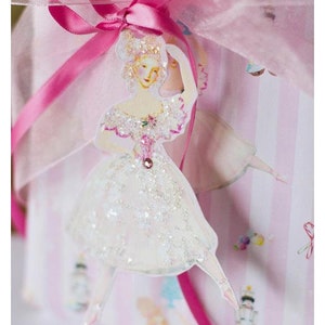 Embrulho para presente Sugarplum Fada Natal Quebra-nozes Rosa Candyland Embrulho para presente e etiquetas cortadas conjunto de 8 peças ou variedade
