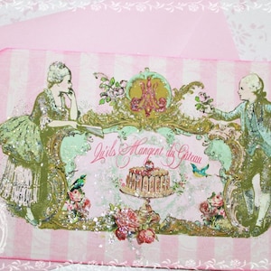 Ensemble d'invitations roses ou cartes de papeterie « Laissez-les manger du gâteau »
