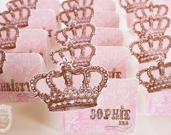 Princess Crown Die Cut Placecards Can Be Personalized with Your Guests Names