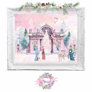 Christmas At Belvedere Jane Austen Regency Diorama Print image 1