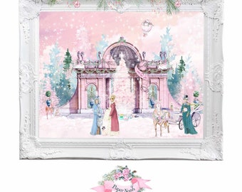 Christmas At Belvedere Jane Austen Regency Diorama Print