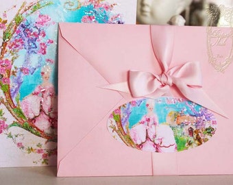 Marie Antoinettes Pink Cherry Blossom Spring Oval Siegel oder Aufkleber Set von 10