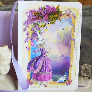 Halloween fada madrinha bippity boppity boo cartão dobrável mágico com envelopes lilás cintilantes conjunto de 6