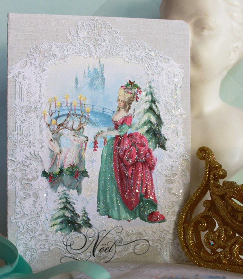 The Gift Christmas Cards 5 x 7 Folding Card Set of Six and Shimmering Snow White Envelopes image 5