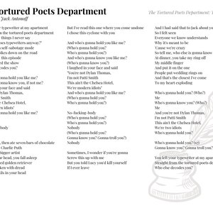 Département The Tortured Poets : The Anthology, Taylor Swift Livret de paroles, téléchargement numérique, couleur noir et blanc image 7