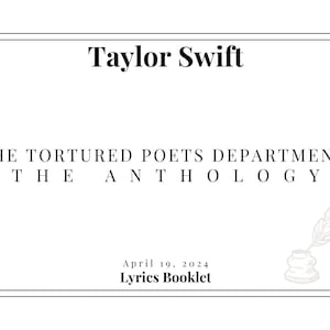 Département The Tortured Poets : The Anthology, Taylor Swift Livret de paroles, téléchargement numérique, couleur noir et blanc image 5