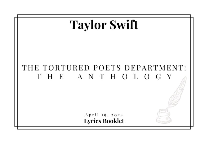 Département The Tortured Poets : The Anthology, Taylor Swift Livret de paroles, téléchargement numérique, couleur noir et blanc image 5