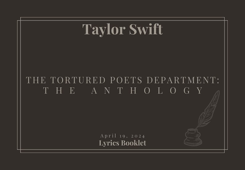 Département The Tortured Poets : The Anthology, Taylor Swift Livret de paroles, téléchargement numérique, couleur noir et blanc image 2