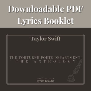 Département The Tortured Poets : The Anthology, Taylor Swift Livret de paroles, téléchargement numérique, couleur noir et blanc image 1