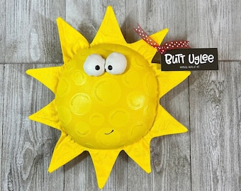 BuTT UgLee SuN named Tegan /  WhiMsicaL Dimensional WaLL ArT / Stay Close to people who feel like sunshine / Humorous HoMe Decor / OOAK