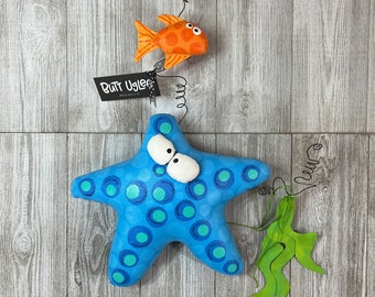 StarFish NaMed Jerome with Bff Garnish the fish, Butt Uglee wall art, unique