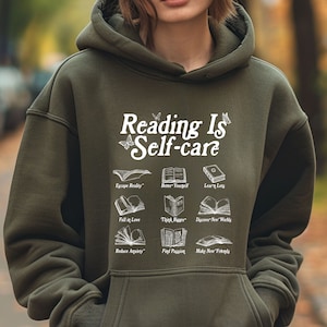 Reading Is Self-care Hoodie, Bookish Mental Health Hoodie, Retro Book Hoodie, Read More, Book Lover Hoodie, Bookworm Hoodie, Reader Shirt