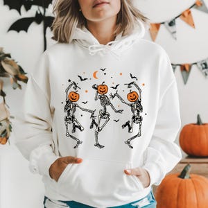 Dancing Skeleton Hoodie, Halloween Hoodie, Halloween Costume, Pumpkin Hoodie, Retro Halloween Hoodie, Spooky Season Hoodie, Pumpkin Face