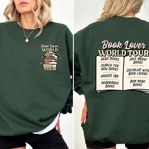 Book Lover World Tour Sweatshirt, Funny Bookish Sweatshirt, Retro Book Sweatshirt, Read More, Book Lover, Bookworm Shirt, Reader, Book Club