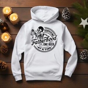 Surviving Fatherhood One Beer At a Time Hoodie, Funny Dad Hoodie, Father&#39;s Day Gift, Daddy Hoodie, Gift for Dad, Father Hoodie, New Dad