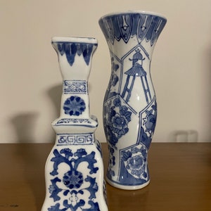 Handbemalte Keramik Kerzenhalter, Canton Collection