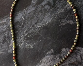 Dragon's Blood Jasper and Hematite necklace