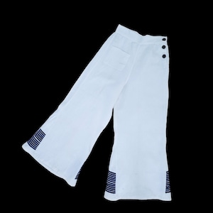 Rare 1930s White Cotton Twill Sailor Trousers