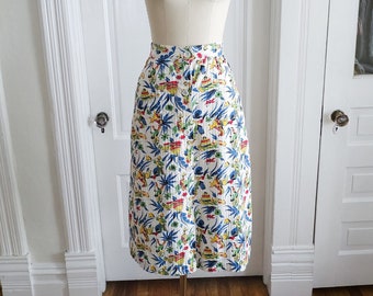 Mid 1930s Mexican Novelty Print Play Skirt